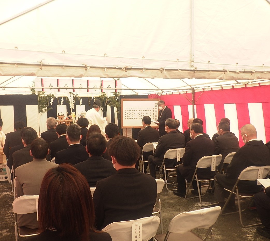 都路町複合商業施設建設工事の安全祈願祭が田村市長及び田村市議会議長ご臨席のもと執り行われました。